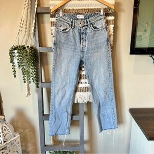 Zara frayed hem cropped jeans size 2 #581